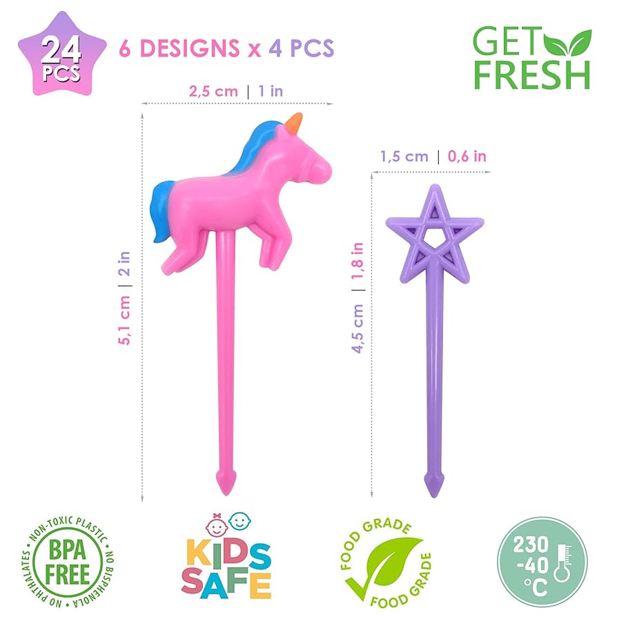 ユニコーン　ピック　unicorn Amazon | GET FRESH ユニコーン弁当フードピック 子供用 24点